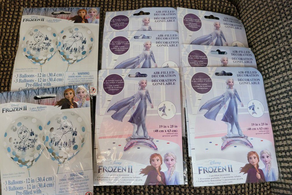 2 Frozen 2 Latex Confetti Balloons And 6 Air-Filled Sitting Elsa Balloon, 25in 