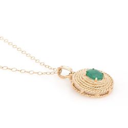 18" emerald and diamond designer medallion necklace