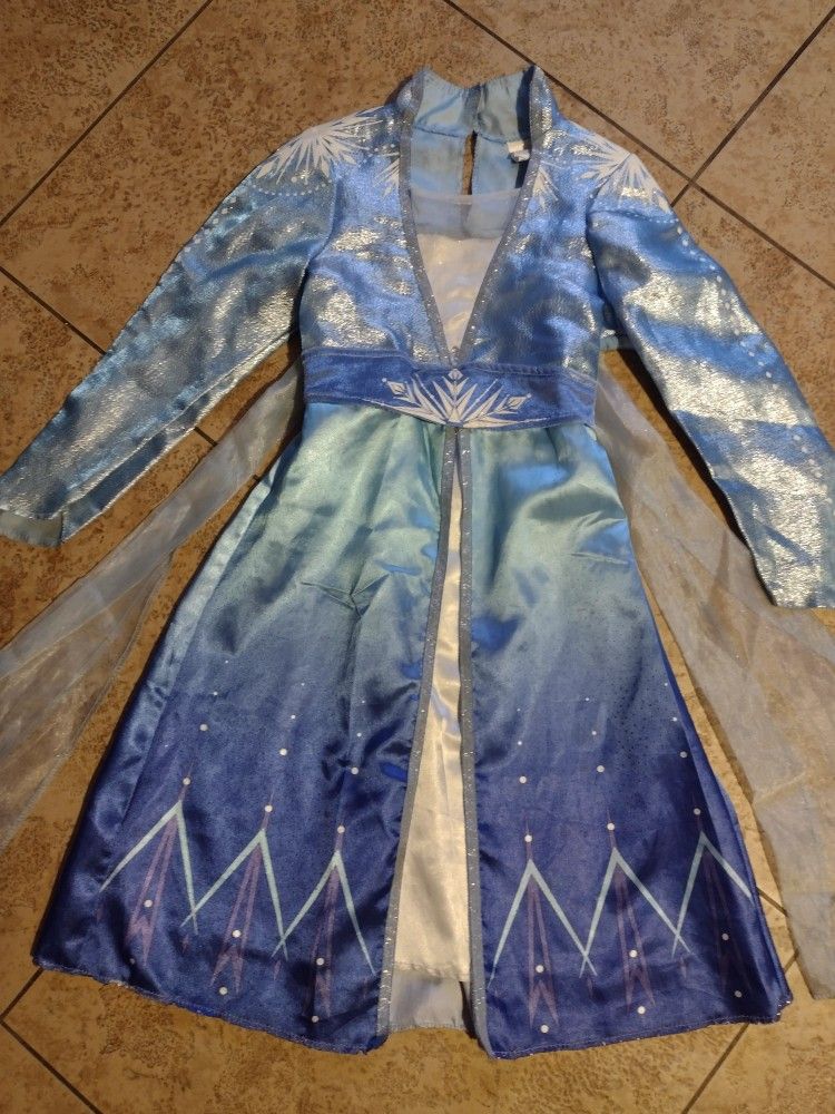 New Girls Disney Frozen Blue Silver Costume Dress 