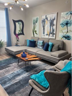 Grey Sofa with Chaise