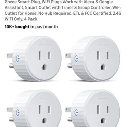 Govee Smart Plug, WiFi Plugs Work with Alexa & Google Assistant, Smart Outlet with Timer & Group Controller, WiFi Outlet for Home, No Hub Required, ET
