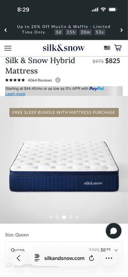 BRAND NEW - Still Wrapped Silk and Snow Hybrid Queen Mattress