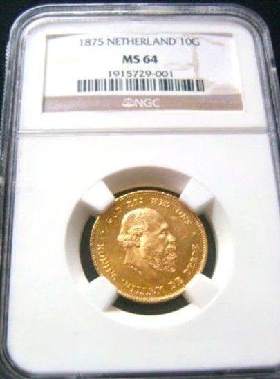 1875 Dutch Netherlands Gold Coin