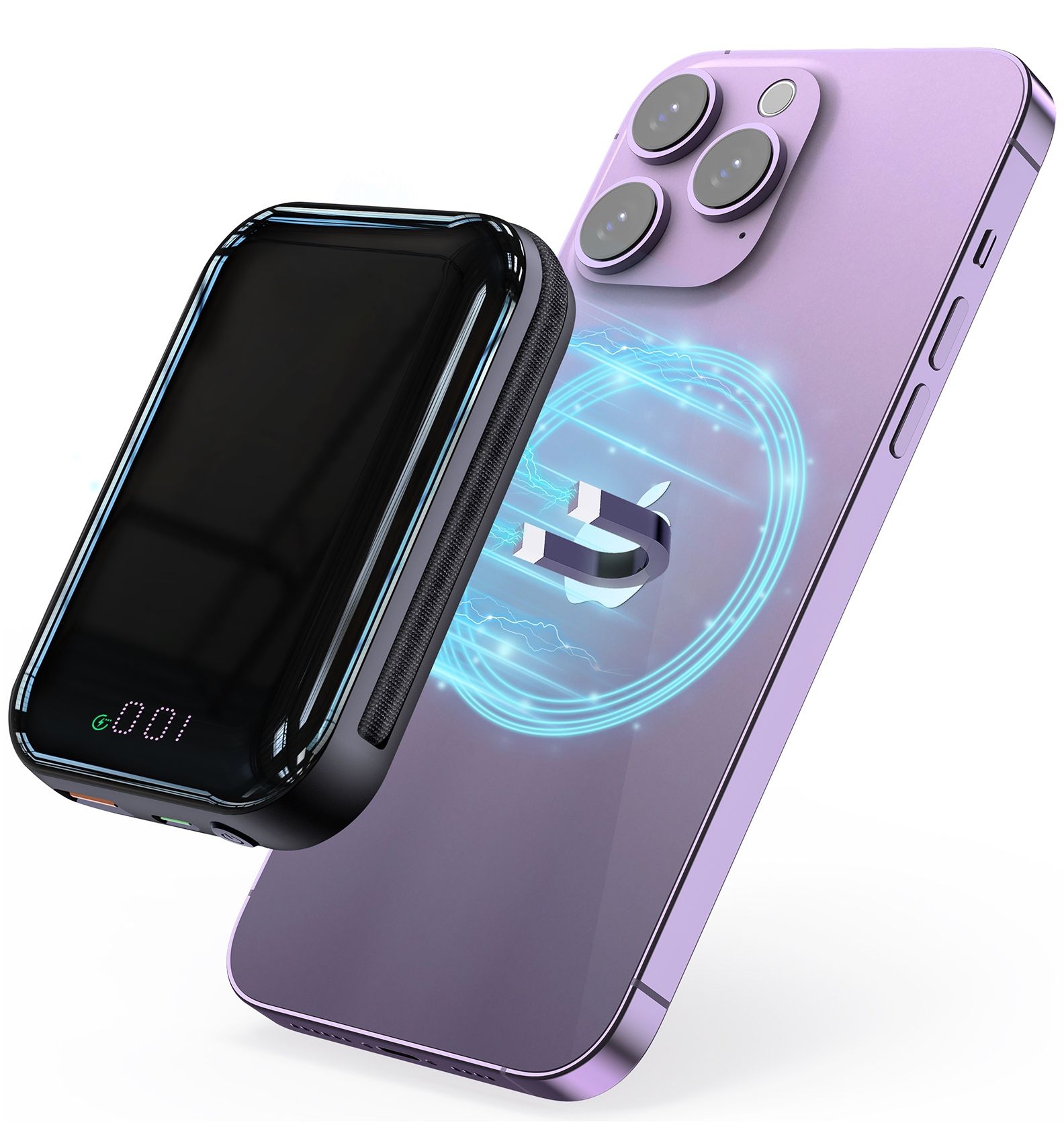 Magnetic Power Bank 10000mAh, Wireless Portable Charger with Stand, 15W Fast Charging Magnetic Battery Pack w/USB-C, Compatible with Magnetic Portable