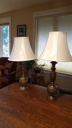 Mid century brass lamps