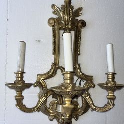 Gold Solid Brass Weiss & Biheller Chandelier Wall Sconce