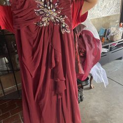 Burgundy Elegant Dress One Use Only Size 1x