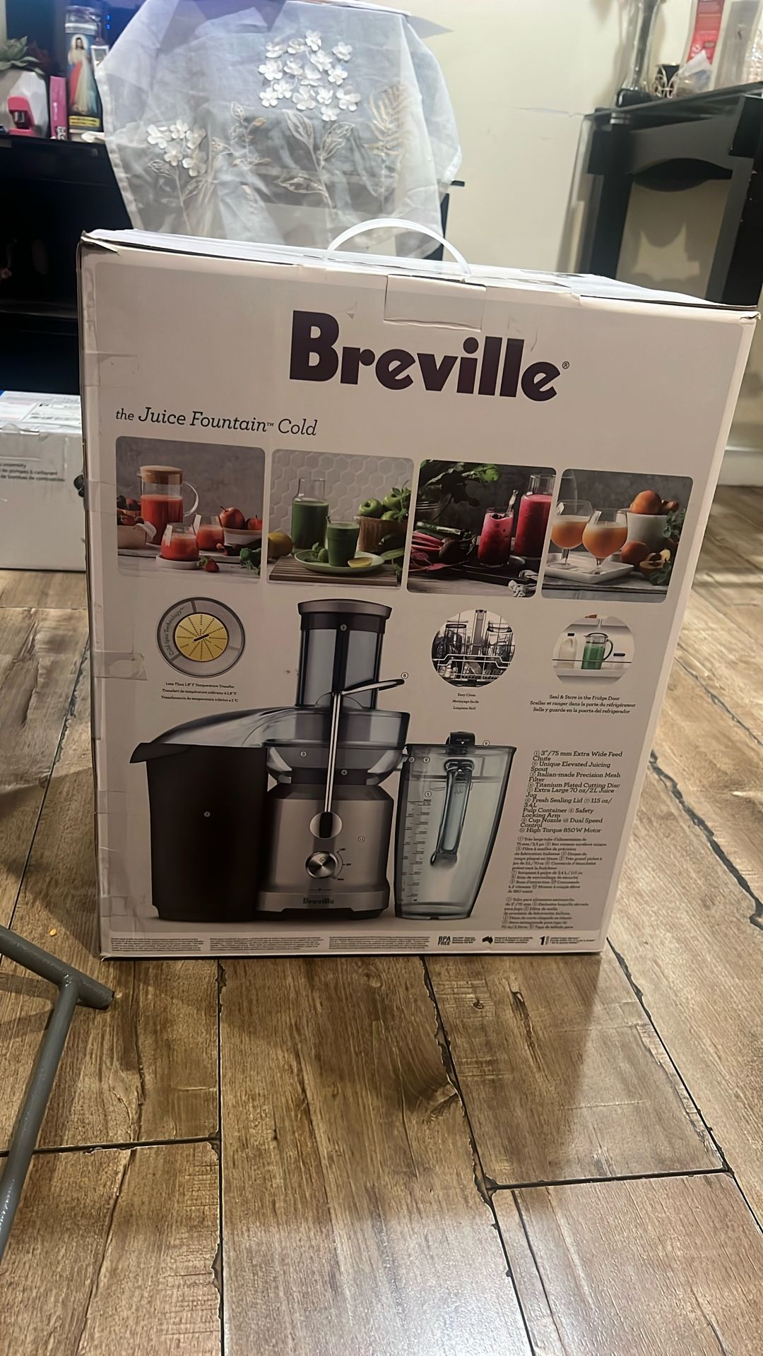 Breville Juice Fountain Cold, 70 fl oz, Silver