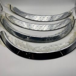 1(contact info removed) BMW E23 7 SERIES 733I CHROME BRASS FENDER TRIM MOLDING 4 PIECE NEW NOS