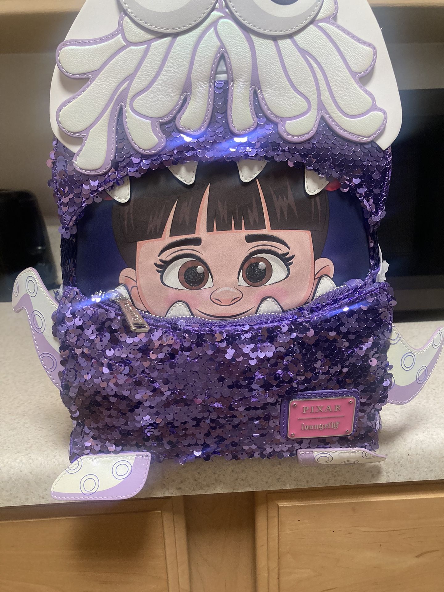 Loungefly Sequins Backpack Monsters Inc Boo