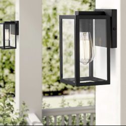 New In Box Exterior Wall Light, Outdoor Wall Mount Lighting, 1-Light Outdoor Wall Sconce, Wall Lantern Fixture (Black, 2 Pack)
