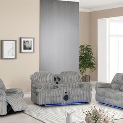 CEASER FABRIC FULLY LOADED RECLINER $1599 2PCS SET 