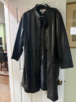 Size  18 black leather coat