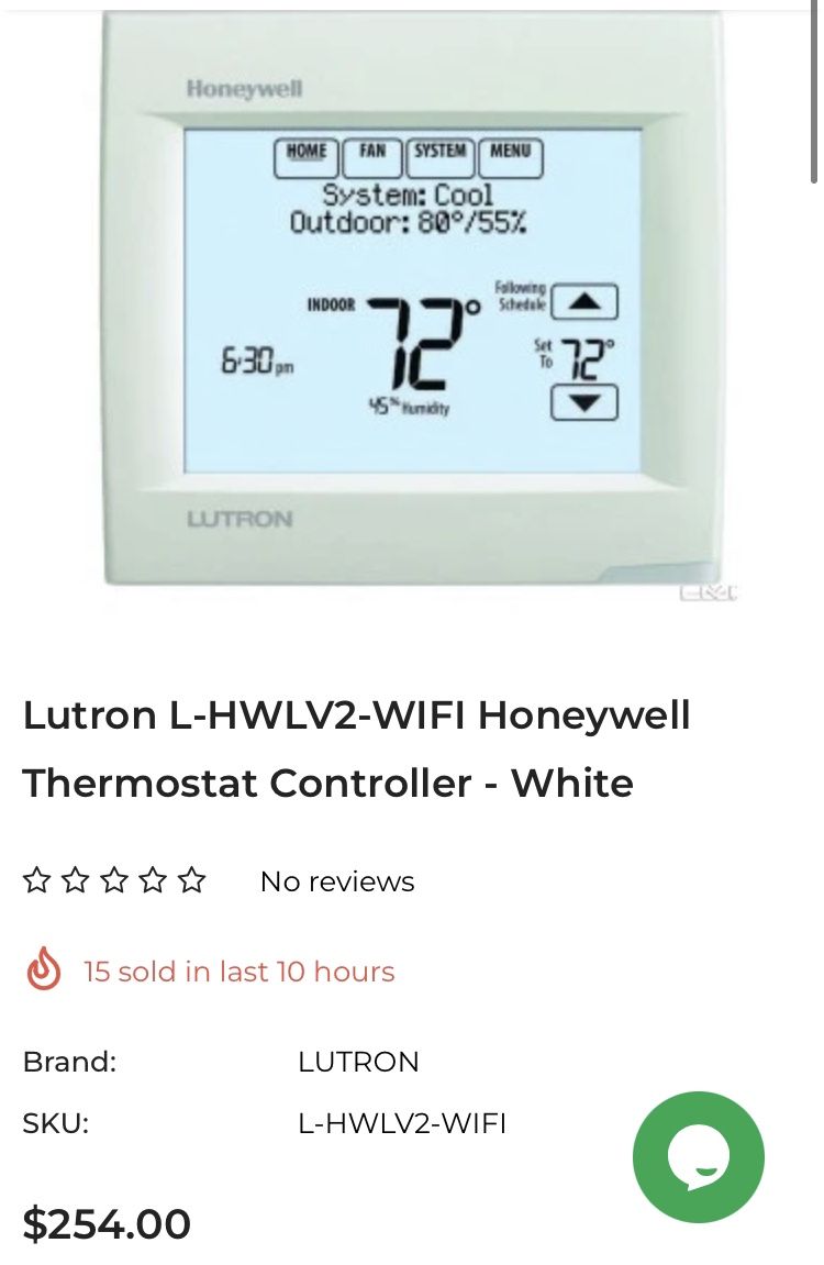 Lutron L-HWLV2-WIFI Honeywell Thermostat 