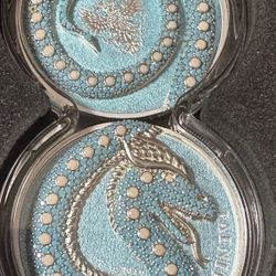 2020 Germania Beasts Fafnir Geminus Coins • Pink & Blue with Crystal Stones  • 2 x 1 oz Pure Silver (.9999 Fine) • Limited Mintage of 100