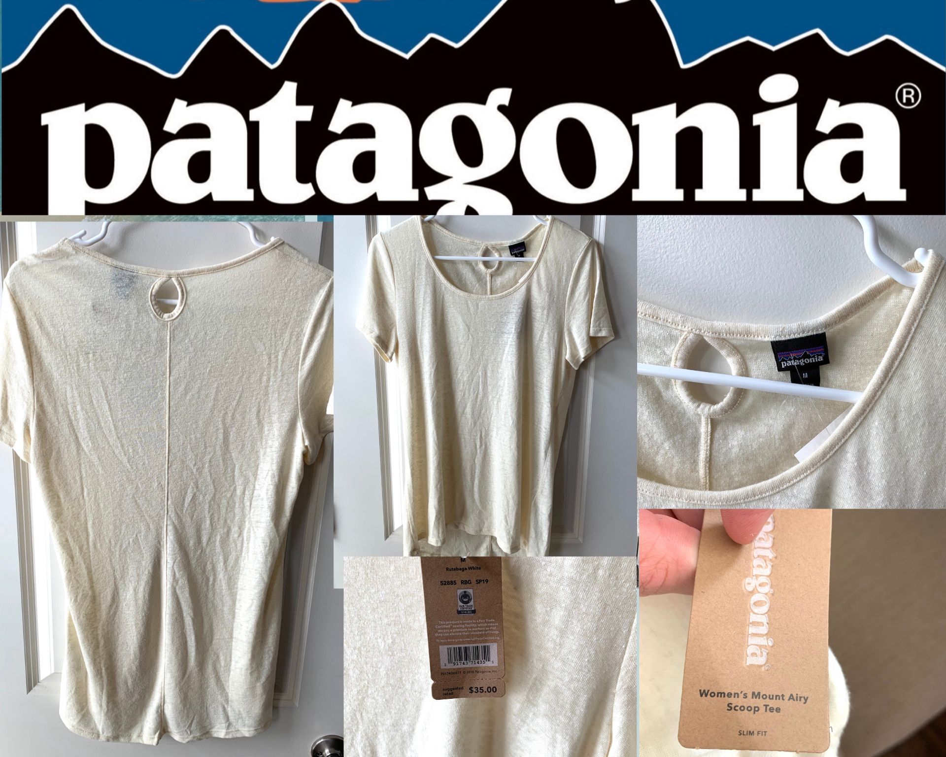 Patagonia Shirt - Women's Size Medium Light Yellow New!