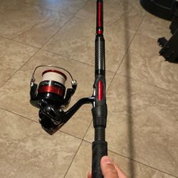 Fishing Rod, Reel, and Line On The Reel