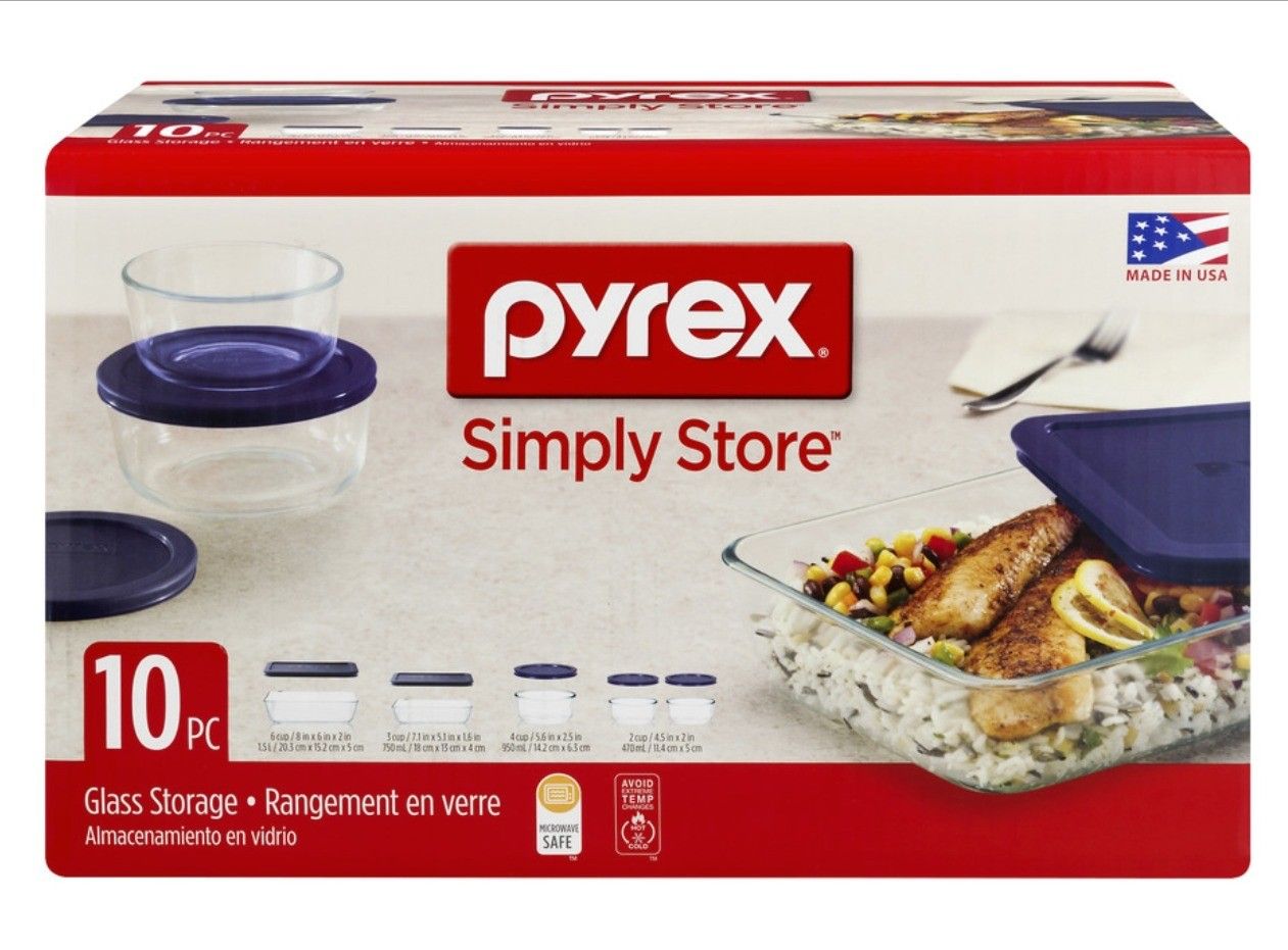 Pyrex 10pc glass storage set