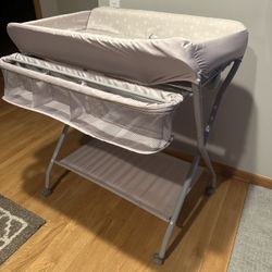 Costway Baby Changing Table Folding Diaper Changing Station with Safety Belt