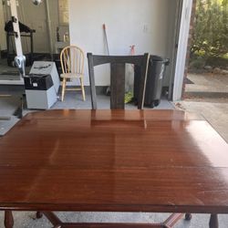 Charcoal Grey Chair and Mahogany Brown Table