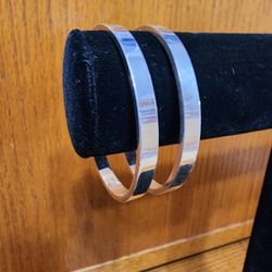 (2) 18k GP Hindged Bracelets