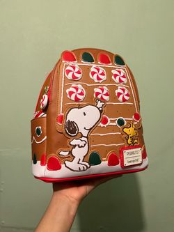 Loungefly peanuts snoopy gingerbread house mini backpack