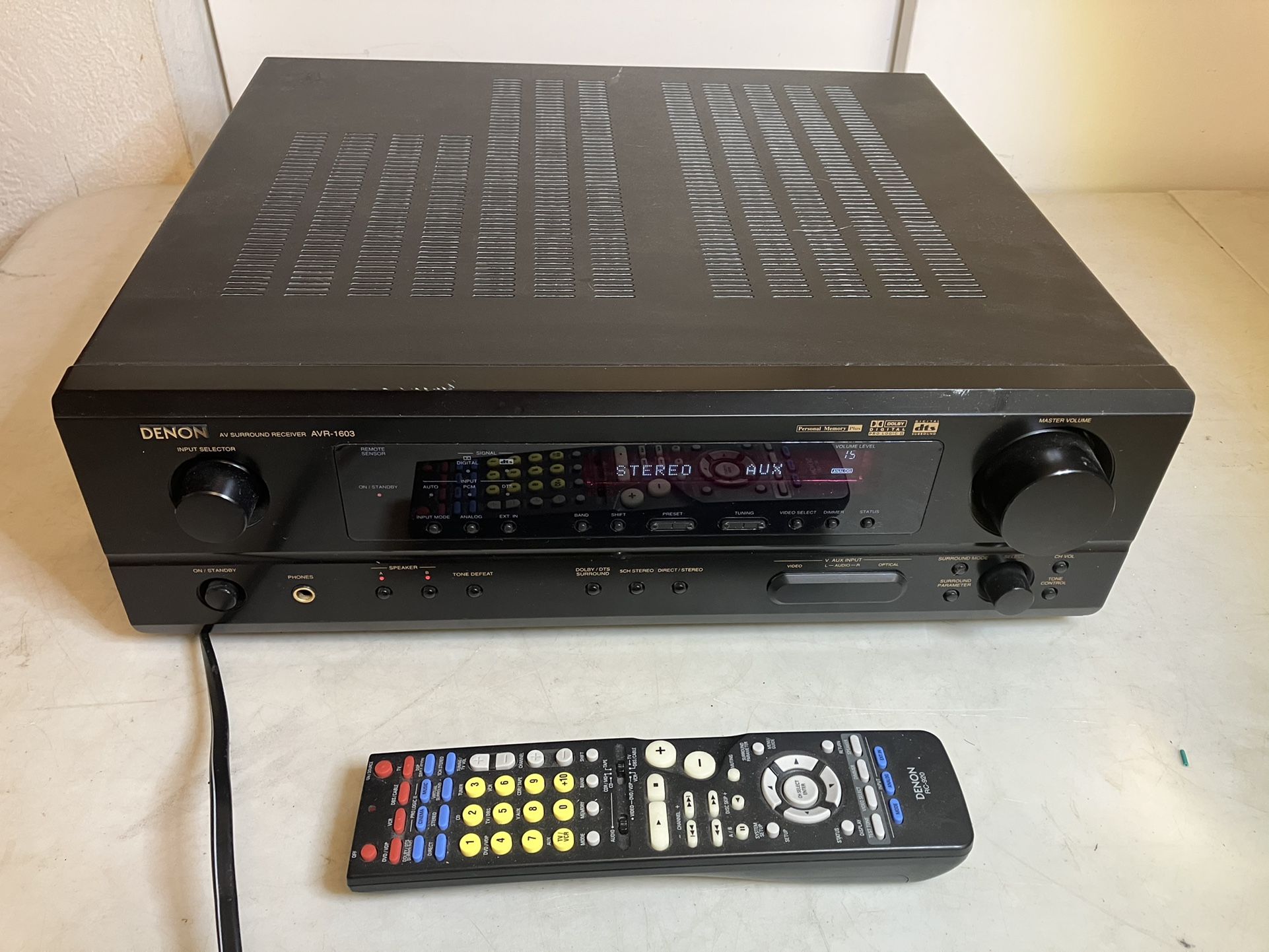DENON AVR1603 AV Receiver WITH Remote Look closely at photographs as