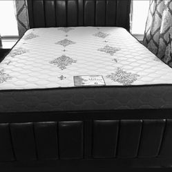 Queen  Size Brand New Mattress Foam 11” Thick+Box Spring 9”+Bedframe Brand New Delivery 📦 Available WE FINANCE 