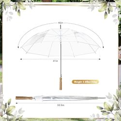 50 Pcs Wedding Umbrellas Bulk, 41Inch Wedding Stick Umbrellas #3609AT4