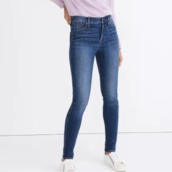 MADEWELL 10” Navy Blue Bradshaw Wash High-Rise Skinny Jeans