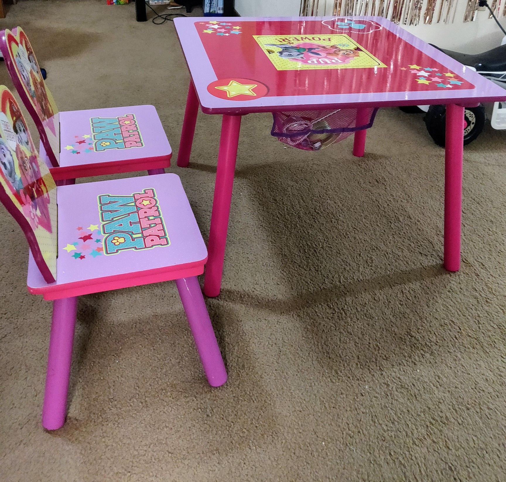 PAW Patrol Wood Kids Storage Table and Chairs Set