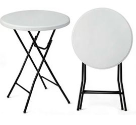 32 Inch Folding Bar Table, High Top Round Tables