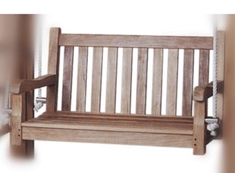 New small single 1.5 person teak patio swing