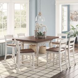 Ashley Furniture Marsilona Counter Height Extension Dining Table And 6 Chairs