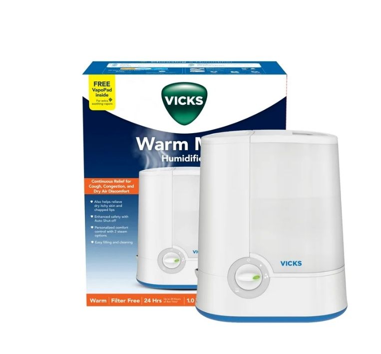☀️#1975 Vicks Warm Mist Humidifier 1 Gallon Medium/Large Room Capacity Vaposteam & Pa