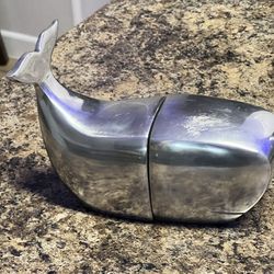 Metal Whale Book Ends 