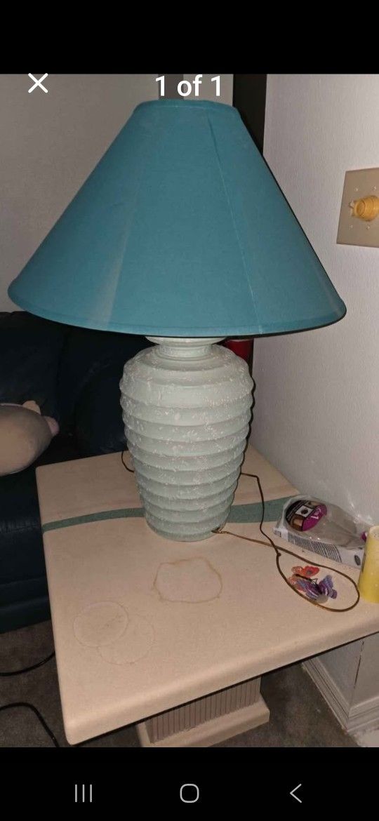 2 Teal Lamps Beautiful
