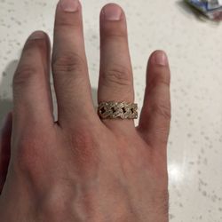 14K Rose Gold Cuban Ring 