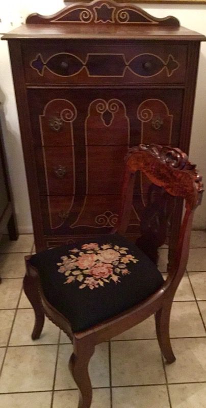 1800's Antique Carved Tiger Wood Chair.