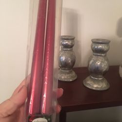 12” Candles With 6” Candle Holders   New