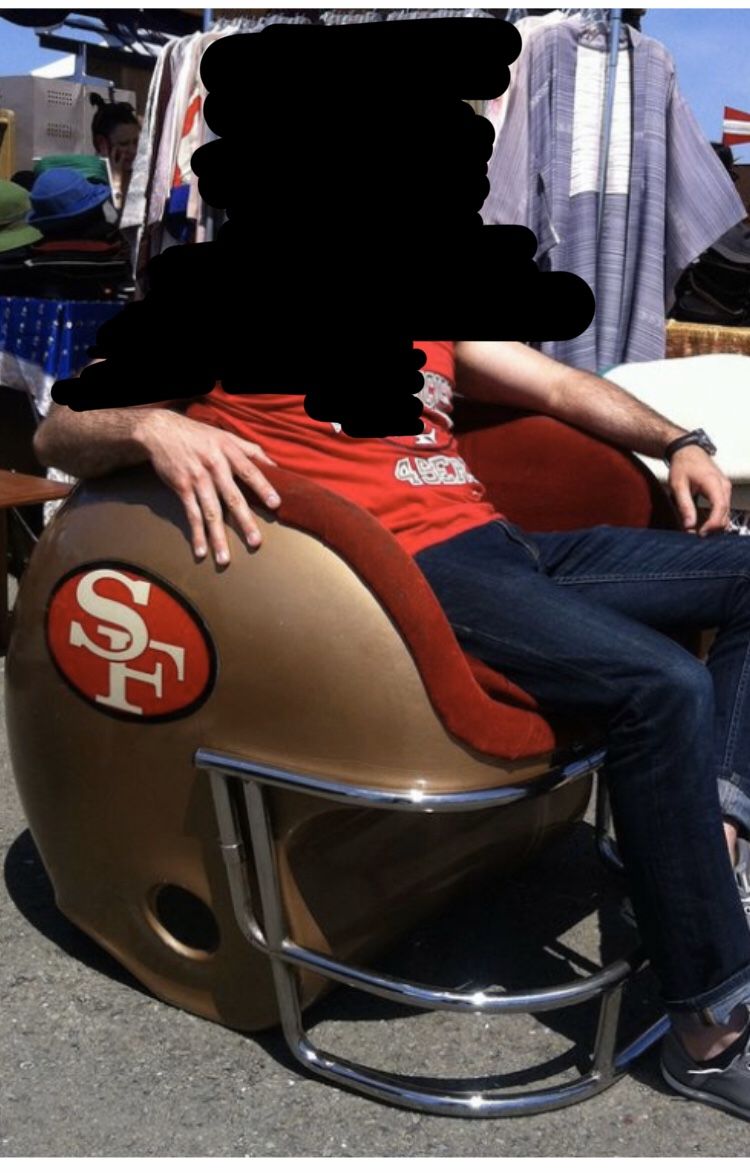 49ERS Helmet Chairs From CEASARS PALACE Sports Book Las Vegas! Rare - Man Cave Raiders