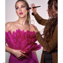 Magenta Bandage Feather Bustier Midi Dress – Nova Luxe – Size S