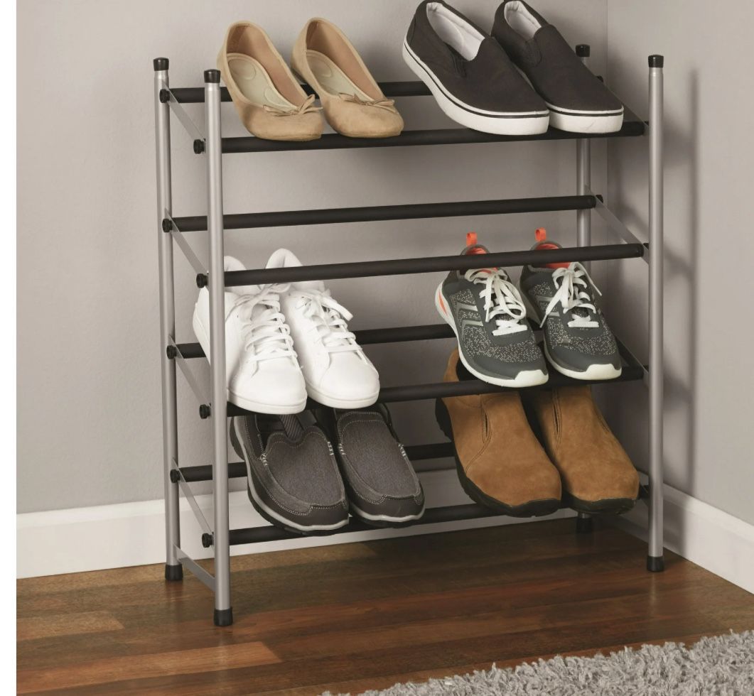 4-Tier Expandable Stackable Closet Storage Shoe Rack Organizer Shelf, Up to 20 Pairs
