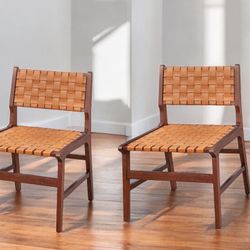 2 Set Of Chairs Brown Rustic Furniture Home Decor Accent Living Room Dining 