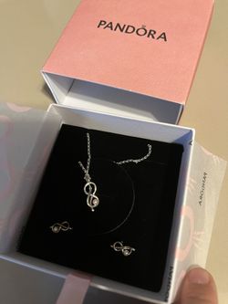New In Box Pandora Infinity Necklace and Earrings $45