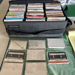 Cassette Tape Lot 68 In Storage Case Includes 6 Mix Tapes