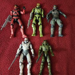 Lot of 5 HALO 12" Figures w/ Weapons