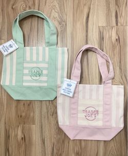 $25 for 2 TJ Mini Canvas Totes Bag (Pink & Green) New with Tag