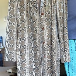 Leather snake print women’s jacket by INC