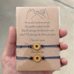 Sunflower Friendship Matching Bracelets for Bestfriend, Daughter, Mother, Girlfriend NEW